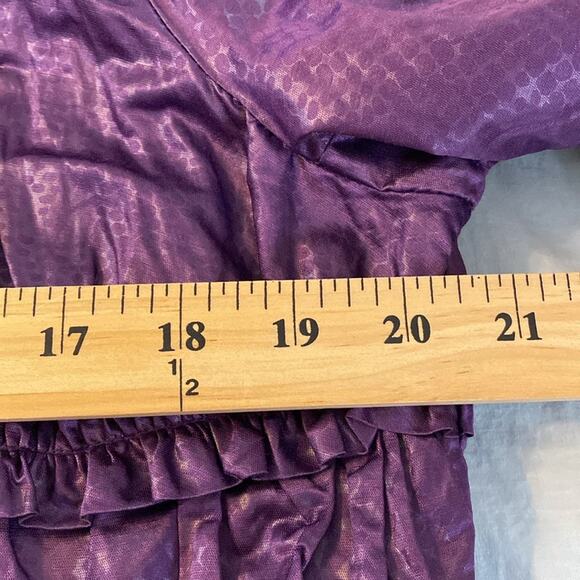 Chico’s Purple Ruffled Windbreaker Zip Up Jacket Size Large - Picture 5 of 7